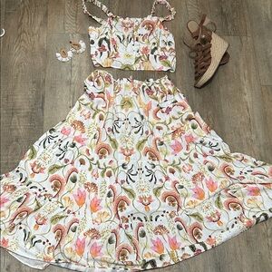 Floral Two-Piece Set with Skirt and Top